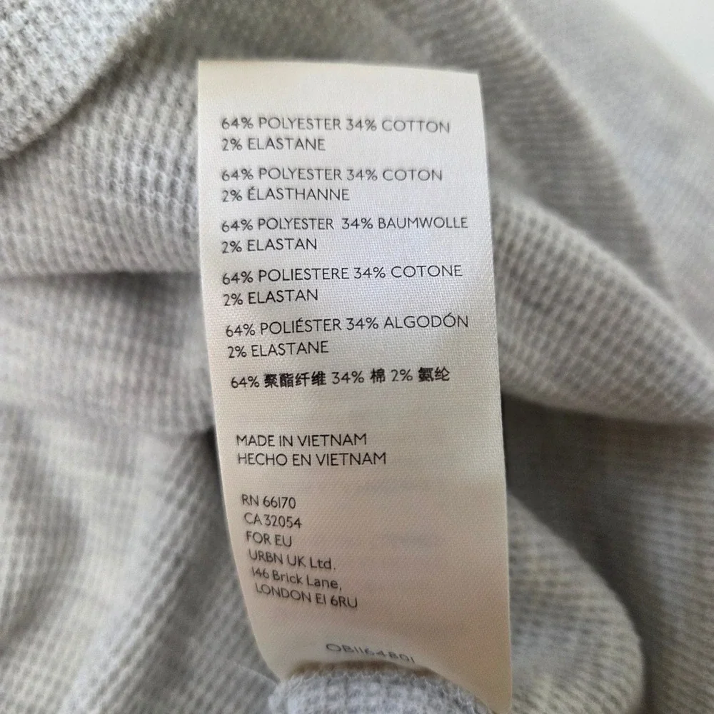 We‎ The Free Free People Light Gray Thermal Boat Neck Top Thumb Holes XS